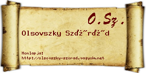 Olsovszky Szórád névjegykártya