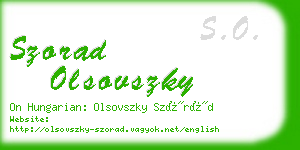 szorad olsovszky business card